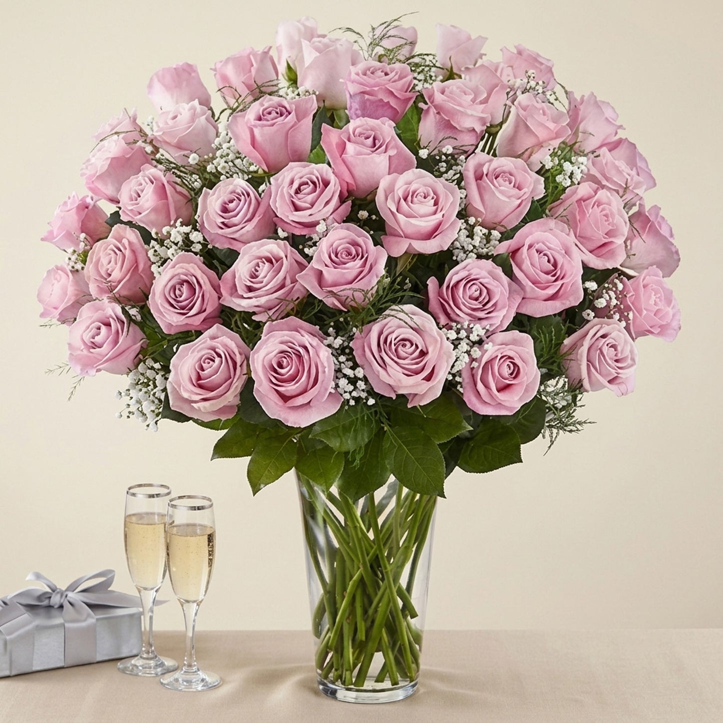 Bunch of 50 Gorgeous Pink Roses