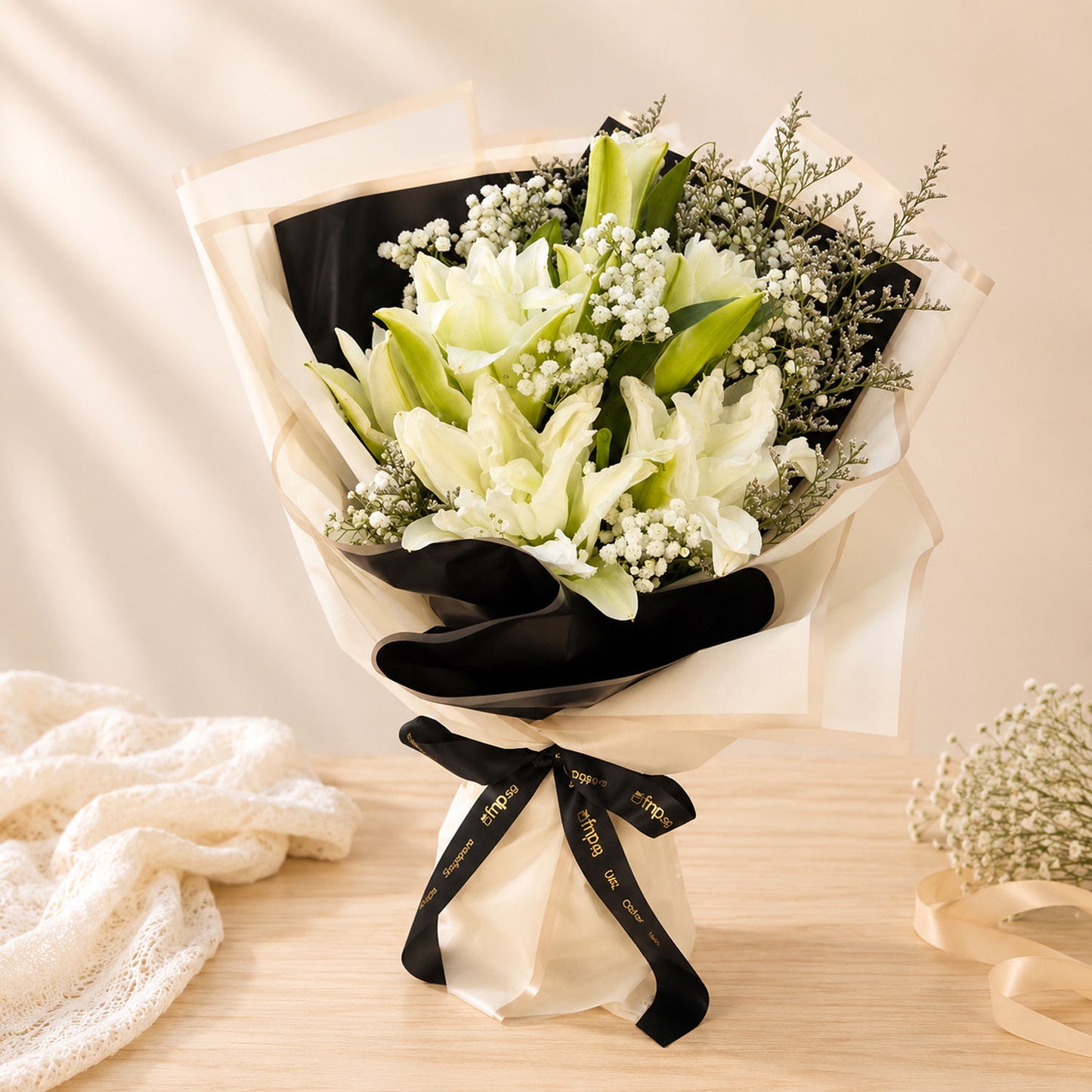 Charming White Lilies Bouquet