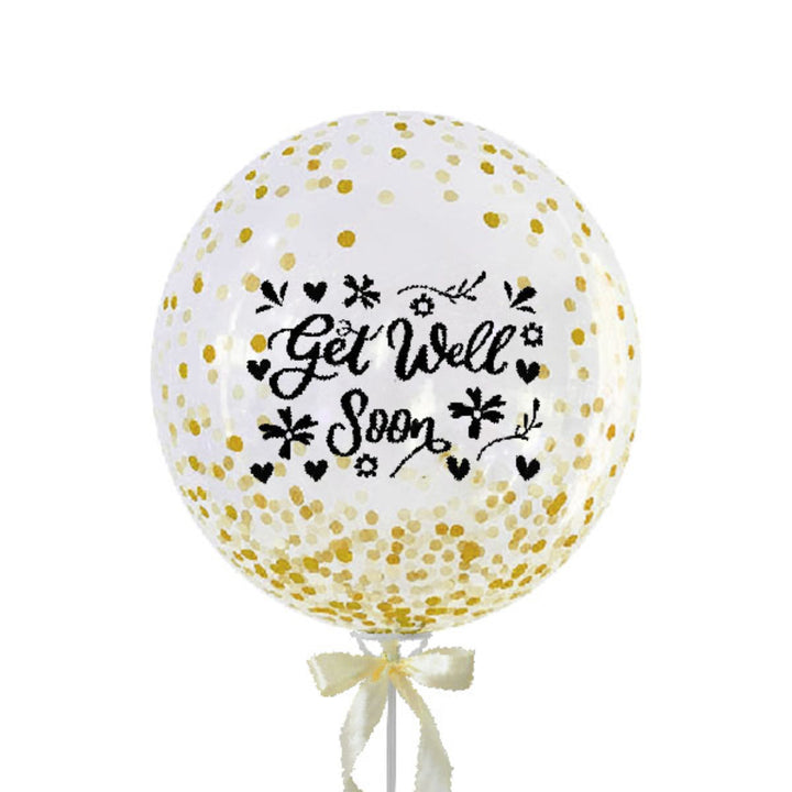 Get Well Soon Glittery Confetti Balloon