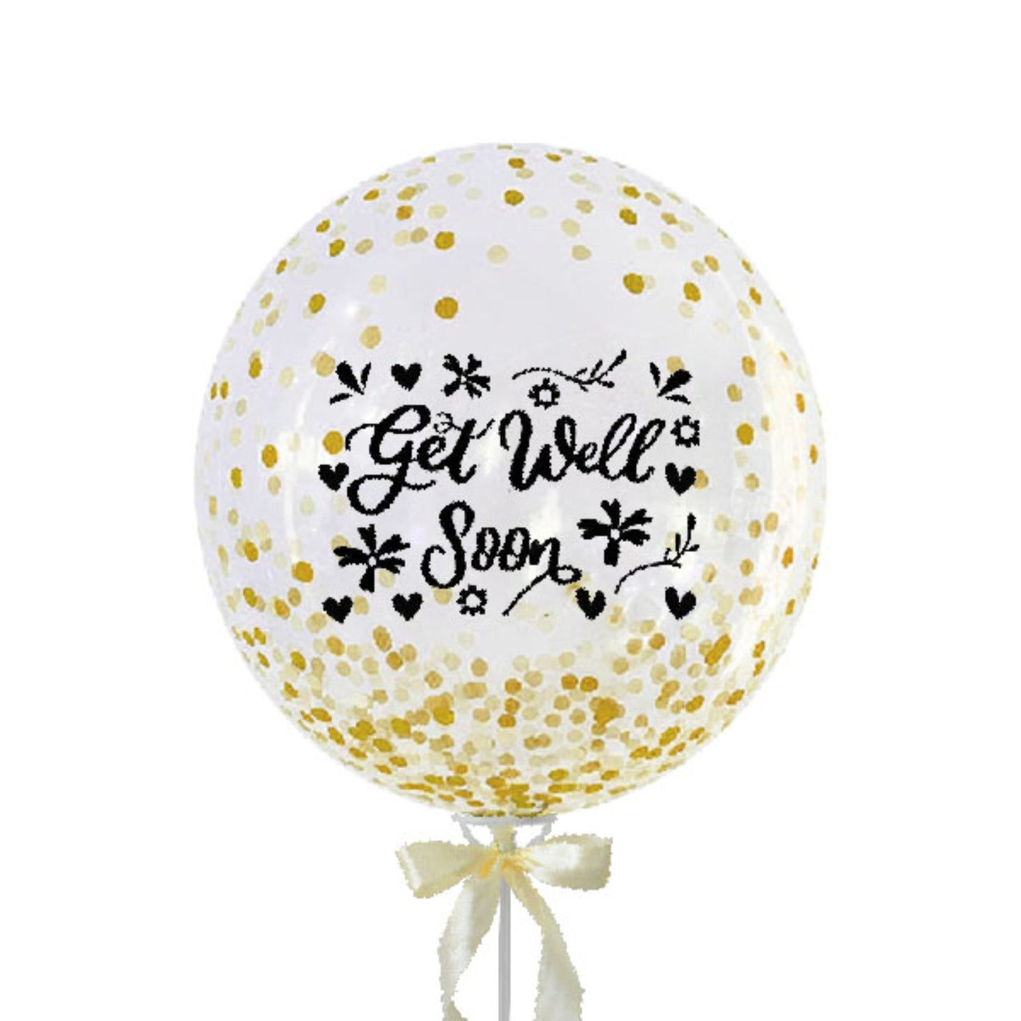 Get Well Soon Glittery Confetti Balloon