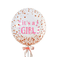 Its A Girl Glitter Confetti Balloon