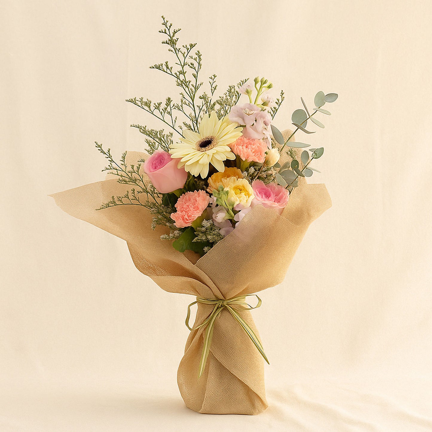 Pleasing Mixed Flowers Hand Bouquet