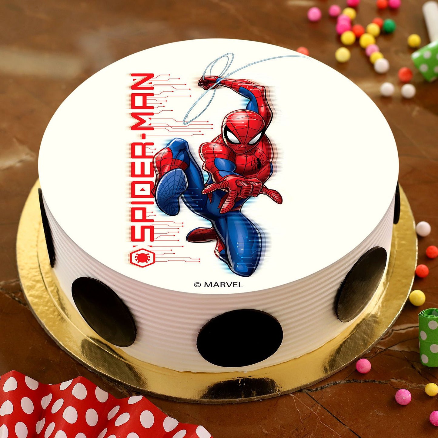 Spiderman In Action Pineapple Cake