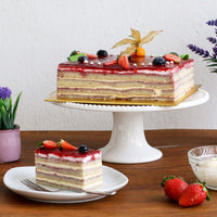Tempting Raspberry Cheese Sponge Cake