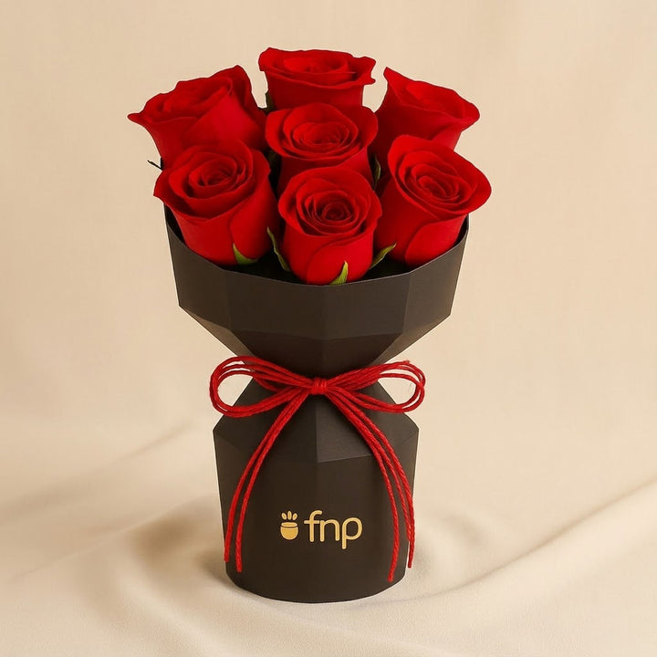 7 Red Roses Flower Arrangement