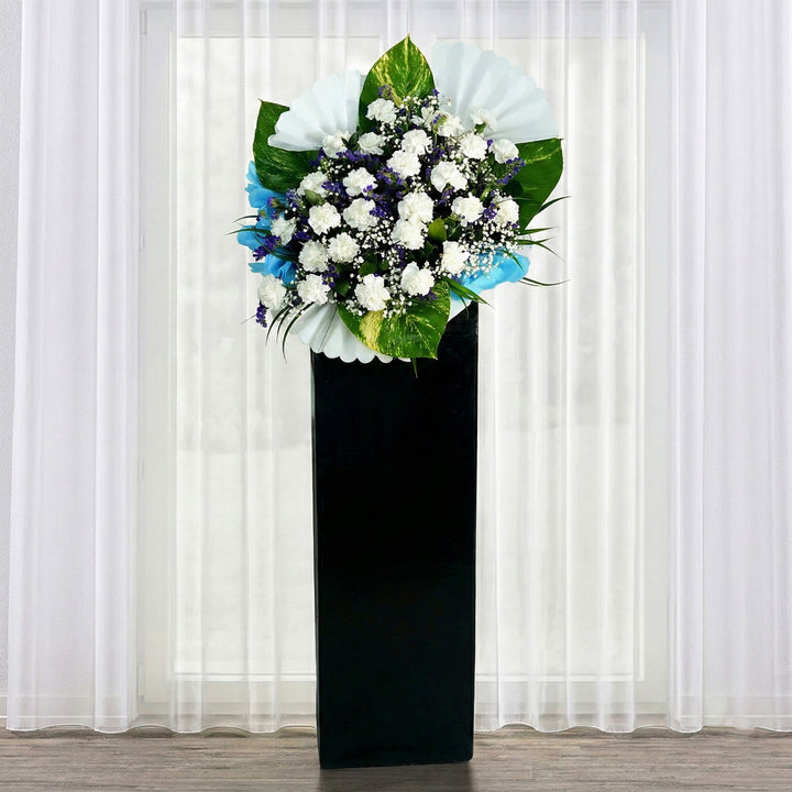 Blessed Soul Condolence Mixed Flowers Black Stand