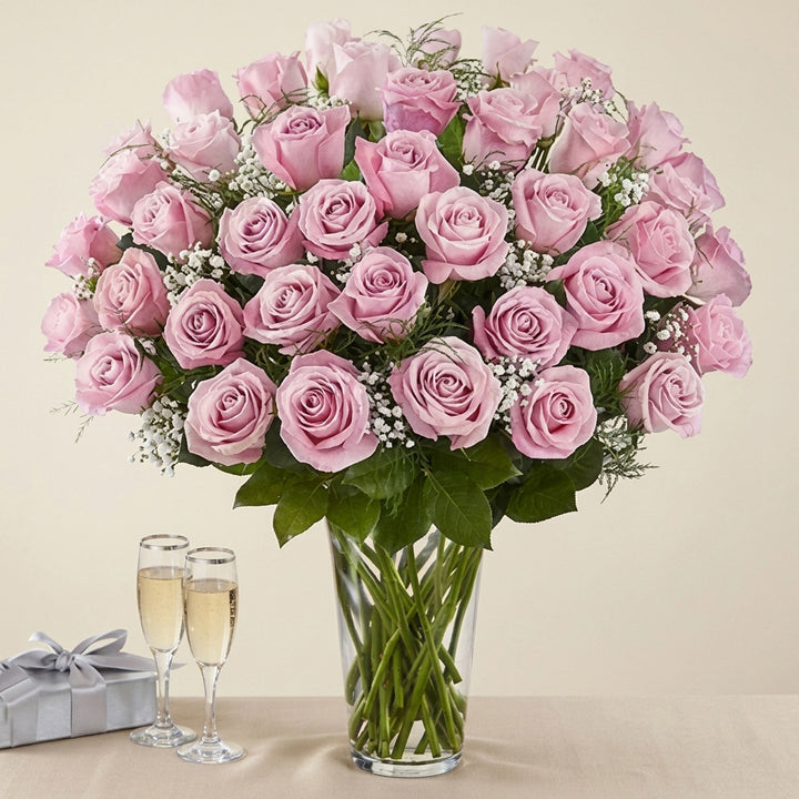 Bunch of 50 Gorgeous Pink Roses