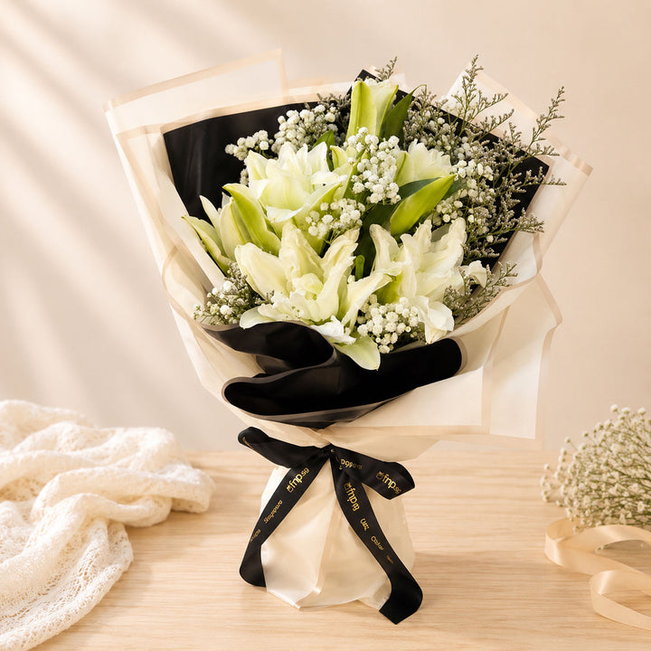 Charming White Lilies Bouquet