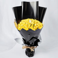 Enticing Yellow White Roses Beautifully Tied Bouquet
