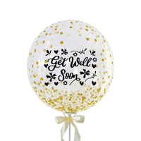 Get Well Soon Glittery Confetti Balloon