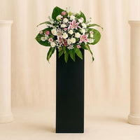Heartfelt Condolence Mixed Flowers Black Stand