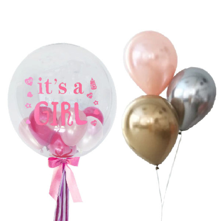 Its A Girl Balloons In Balloon And 3 Latex Balloons