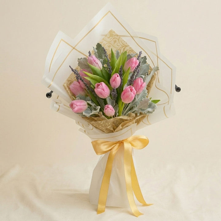 Lovely Pink Tulips Bouquet