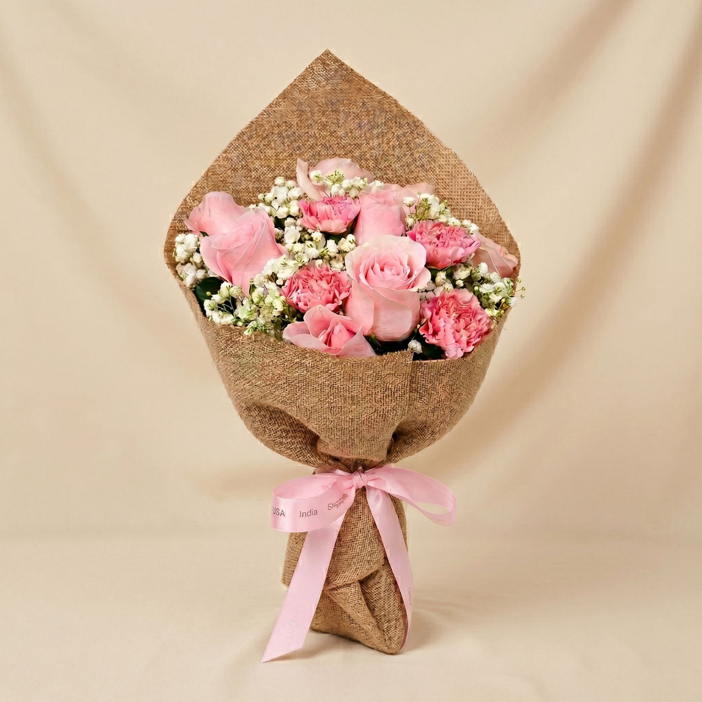 Pink Blush Roses and Carnations
