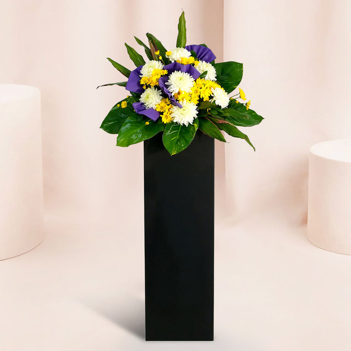 Reverence Condolence Mixed Flowers Black Stand